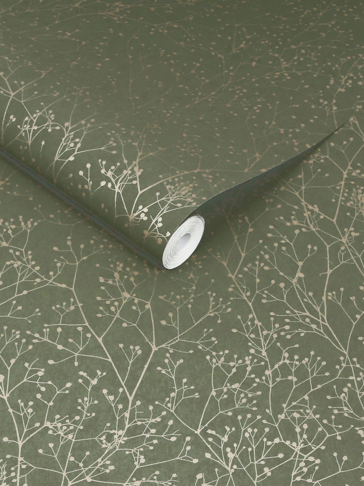Clarissa Hulse Lichen  Pewter Gypsophila 10M Wallpaper - Image 2 of 2