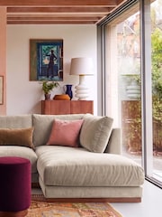 Swoon Ecru Denver Easy Velvet Right Hand Corner Sofa - Image 1 of 6