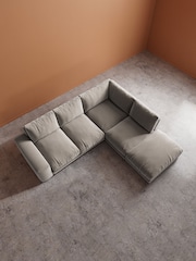 Swoon Ecru Denver Easy Velvet Right Hand Corner Sofa - Image 5 of 6