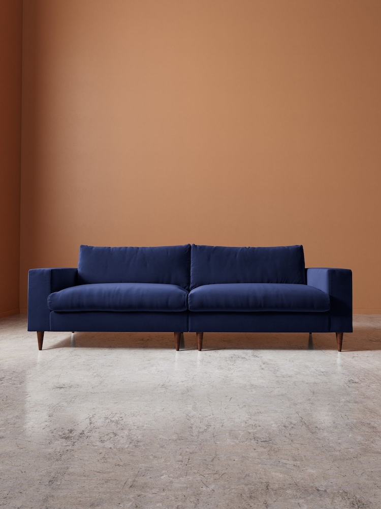 Swoon Ink Evesham Easy Velvet 4 Seater Sofa - Image 1 of 5 Swoon Ink Evesham Easy Velvet 4 Seater Sofa - Image 1 of 5