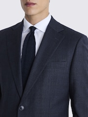 MOSS Navy Blue Tailored Fit Milled Check Suit Jacket - Image 3 of 8