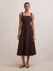 Forever New Purple Harriet Low Back Bow Midi Dress - Image 1 of 4