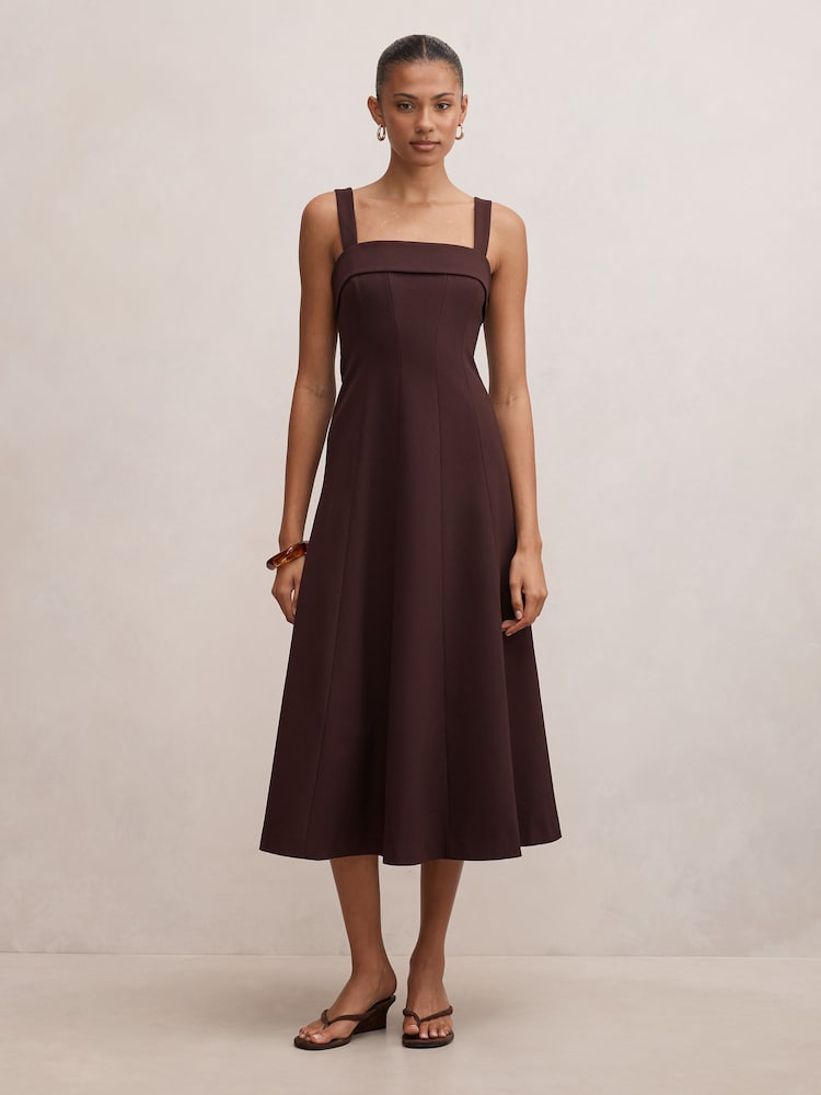 Forever New Purple Harriet Low Back Bow Midi Dress - Image 1 of 4