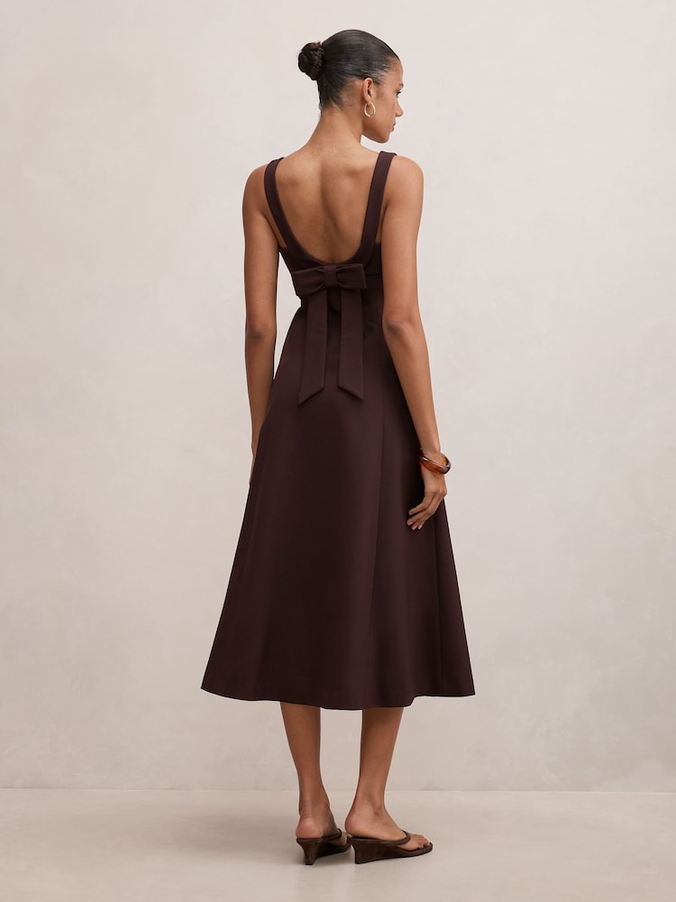 Forever New Purple Harriet Low Back Bow Midi Dress - Image 2 of 4
