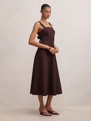 Forever New Purple Harriet Low Back Bow Midi Dress - Image 4 of 4