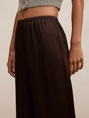 Forever New Brown Sara Satin Wide Leg Trousers - Image 3 of 5