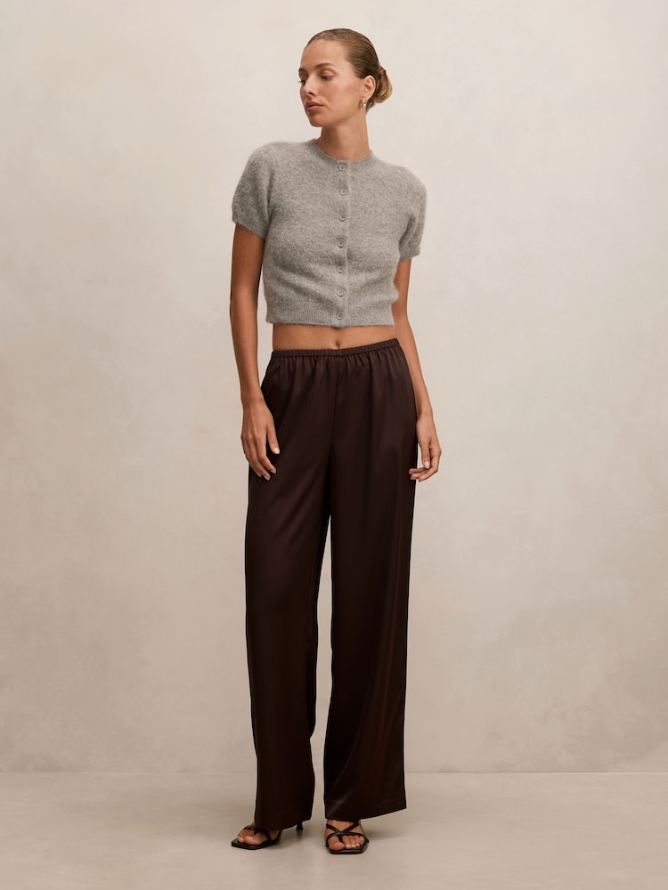 Forever New Brown Sara Satin Wide Leg Trousers - Image 5 of 5 Forever New Brown Sara Satin Wide Leg Trousers - Image 5 of 5