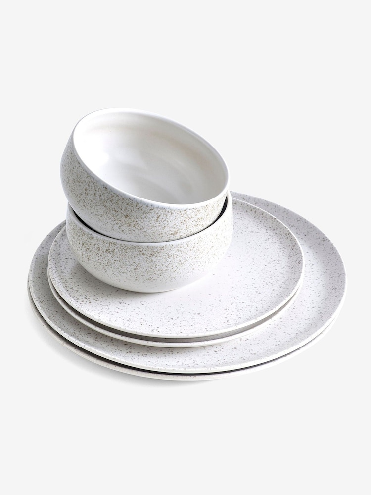 12 Piece Grey Speckle Marley Dinner Set Dinner Set - Image 5 of 5