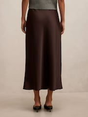 Forever New Brown Sally Satin Slip Skirt - Image 2 of 5
