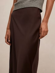 Forever New Brown Sally Satin Slip Skirt - Image 3 of 5