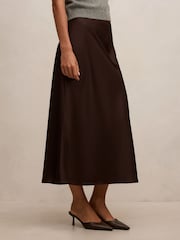 Forever New Brown Sally Satin Slip Skirt - Image 4 of 5