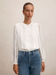 Forever New White Alexis Lace Trim Blouse - Image 1 of 5