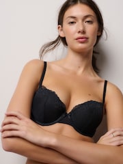 Schwarz - Push Up Padded Balcony Bra A-DD - Image 4 of 6