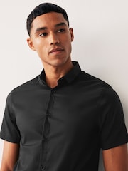 Armani Exchange Stretch Short Sleeve Black Shirt - Image 3 of 4