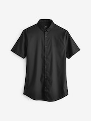 Armani Exchange Stretch Short Sleeve Black Shirt - Image 4 of 4