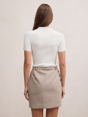 Forever New Natural Maya Woven Mixed Mini Dress - Image 2 of 5