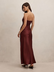 Forever New Red Isra Drape Strapless Maxi Dress - Image 2 of 4