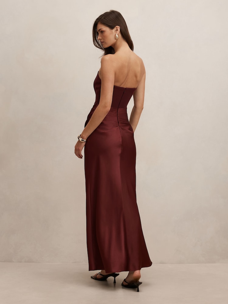 Forever New Red Isra Drape Strapless Maxi Dress - Image 2 of 4 Forever New Red Isra Drape Strapless Maxi Dress - Image 2 of 4