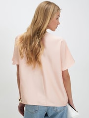 River Island Pink Short Sleeve Batwing Satin T-Shirt - Image 2 of 4
