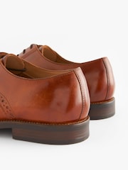 Tan Brown Standard Fit Leather Contrast Sole Derby Shoes - Image 5 of 9