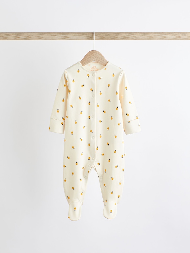 Bright Palm Print Baby Cotton Sleepsuits 5 Pack (0-2yrs) - Image 2 of 13