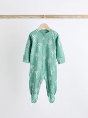 Bright Palm Print Baby Cotton Sleepsuits 5 Pack (0-2yrs) - Image 3 of 13