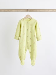 Bright Palm Print Baby Cotton Sleepsuits 5 Pack (0-2yrs) - Image 4 of 13