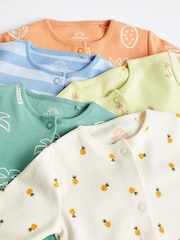 Bright Palm Print Baby Cotton Sleepsuits 5 Pack (0-2yrs) - Image 8 of 13
