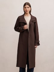 Forever New Brown Florence Funnel Neck Trench Coat - Image 1 of 5