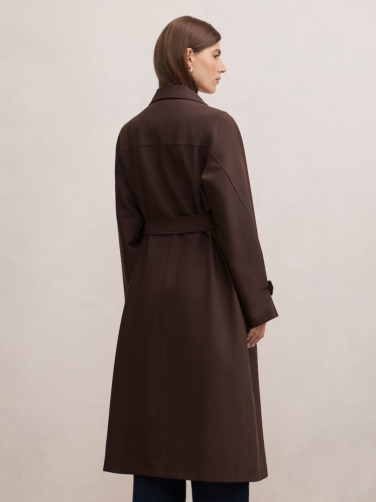 Forever New Brown Florence Funnel Neck Trench Coat - Image 2 of 5 Forever New Brown Florence Funnel Neck Trench Coat - Image 2 of 5
