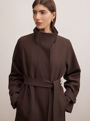 Forever New Brown Florence Funnel Neck Trench Coat - Image 3 of 5