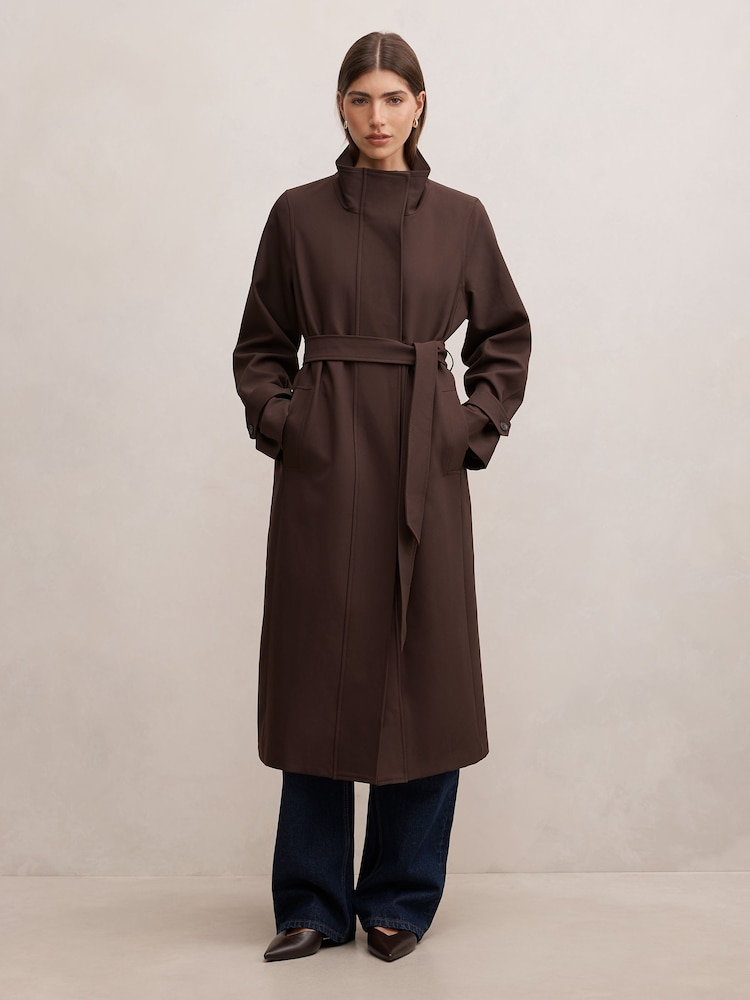 Forever New Brown Florence Funnel Neck Trench Coat - Image 5 of 5 Forever New Brown Florence Funnel Neck Trench Coat - Image 5 of 5