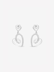 Inicio Pave Open Swirl Heart Drop Earrings - Image 1 of 1