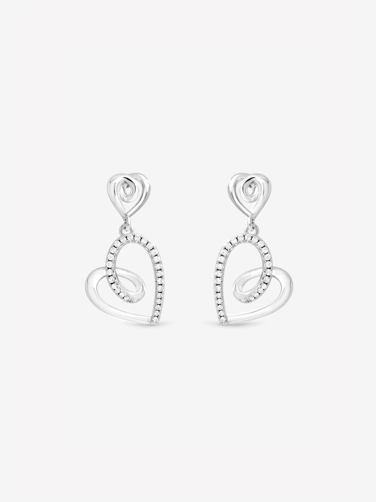 Inicio Pave Open Swirl Heart Drop Earrings - Image 1 of 1