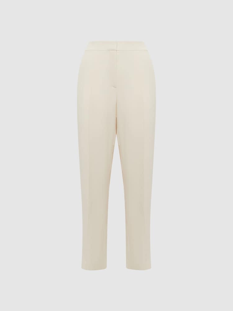 Reiss Cream Theo Taper Tapered Fit Side Stripe Trousers - Image 2 of 5