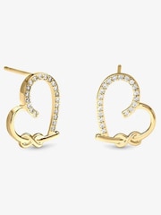 Inicio Pave Open Heart Studs Earrings - Attēls 2 no 2