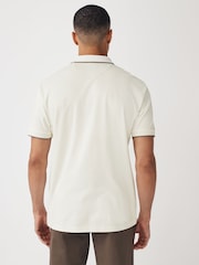 Ecru Textured Polo Shirt - Image 3 of 7