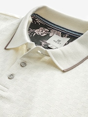 Ecru Textured Polo Shirt - Image 6 of 7