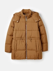 Joules Holsworth Rust Brown Showerproof Padded Coat - Image 1 of 2