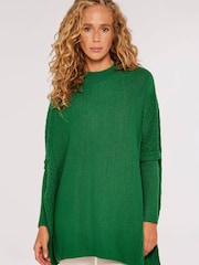 Apricot Green Zig Zag Panel Oversized Jumper - Image 1 of 4