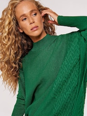 Apricot Green Zig Zag Panel Oversized Jumper - Image 4 of 4