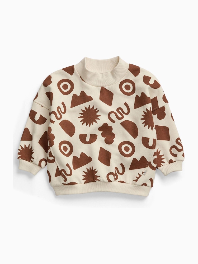 Braun - KIDLY by Mori – weiches Sweatshirt mit durchgehendem Print - Bild 2 von 3 Braun - KIDLY by Mori – weiches Sweatshirt mit durchgehendem Print - Bild 2 von 3