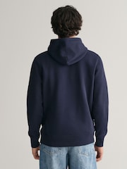 GANT Evening Blue Archive Shield Logo Hoodie - Image 2 of 5