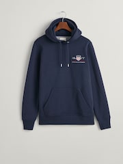 GANT Evening Blue Archive Shield Logo Hoodie - Image 5 of 5