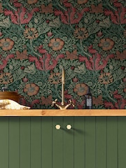 William Morris At Home Privet Green Compton 10M Wallpaper - Image 1 of 5