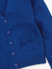 Blue Cotton Rich Bow Pocket School Cardigan (3-16yrs) - Image 11 of 11