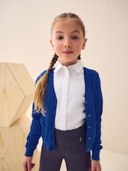 Blue Cotton Rich Bow Pocket School Cardigan (3-16yrs) - Image 2 of 11