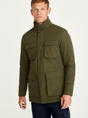 Khaki Green Four Pocket Water Resistant Coat - Image 1 of 13