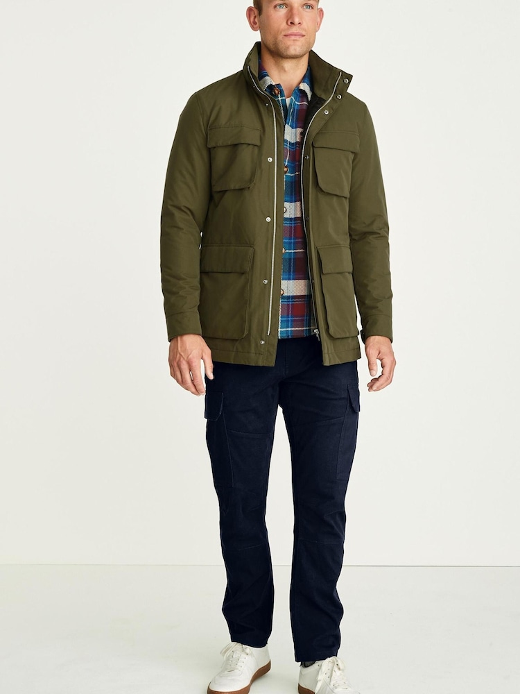 Khaki Green Four Pocket Water Resistant Coat - Image 2 of 13