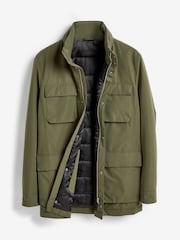 Khaki Green Four Pocket Water Resistant Coat - Image 9 of 13